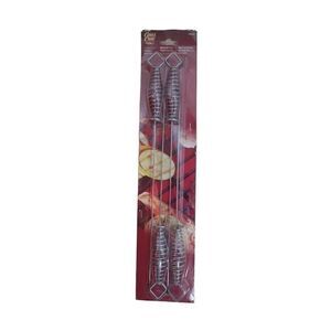 BBQ Kabob Skewers with Coiled Handles Set of 4 Grill Care 17 inches